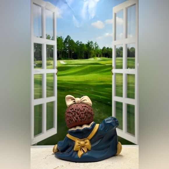 Rare Raggedy Ann Ceramic Collectible Doll, 1970's, Charming Blue & Tan Figurine - Picture 3 of 8